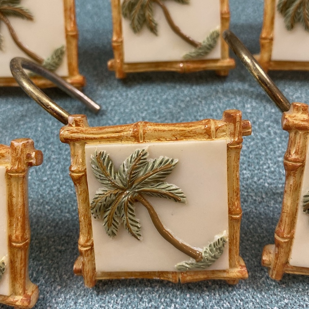 Palm Tree Shower curtain hooks